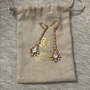 Kendra Scott Gold and White Drop Earrings